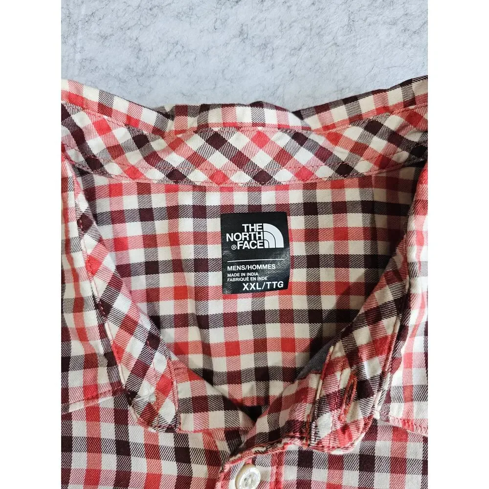 The North Face Short-Sleeve Passport Shirt Men's, Button Down, Red Plaid, Sz XXL